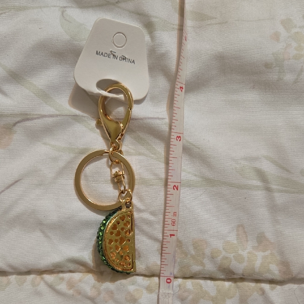 Key Chain/Bag Charm - Watermelon with Gold Clasp - Picture 2 of 3